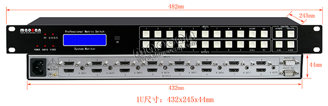 HDMI+A矩阵4进4出