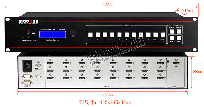 4K*2K 自动HDMI+A切换器24进1出